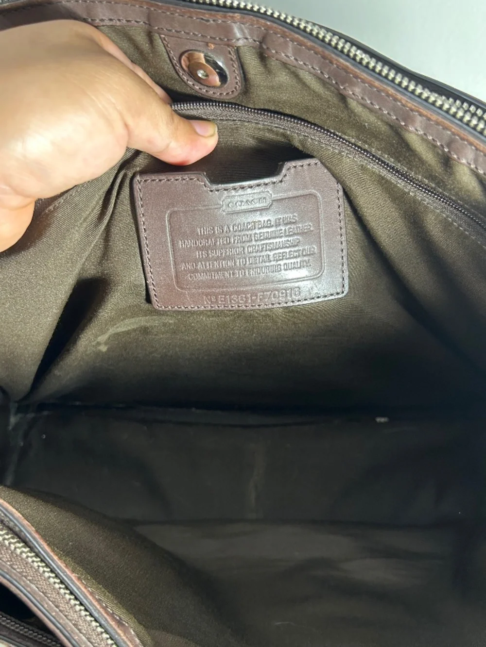 Coach Lexington F70916 Brown Leather Briefcase Carry-all Messenger Shoulder Bag